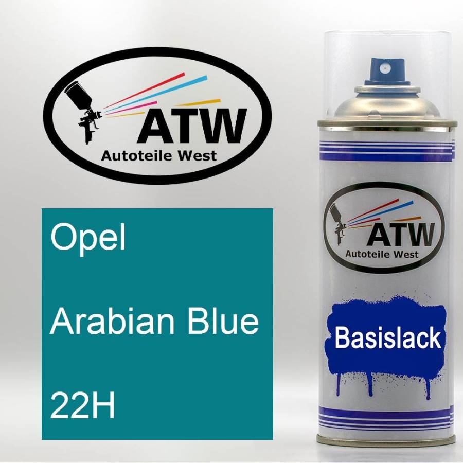 Opel, Arabian Blue, 22H: 400ml Sprühdose, von ATW Autoteile West.